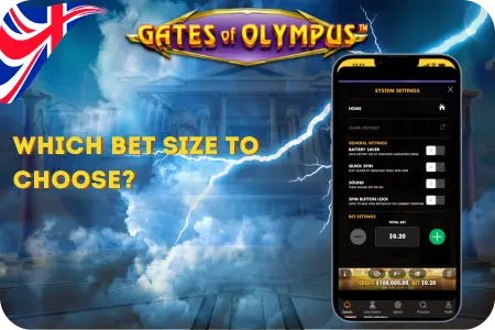 Which bet size to choose in Gates of Olympus Win